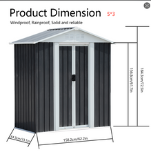 Load image into Gallery viewer, Sliding Door Gable Roof Shed - L1582xD844xH1843