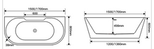 Load image into Gallery viewer, Freestanding Bath Tub Acrylic Back To Wall Curved 1500/1700mm