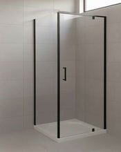 Load image into Gallery viewer, ZENITH SQUARE FRONT SHOWER GLASS - with pivot hinged door - Black Frame1950mm