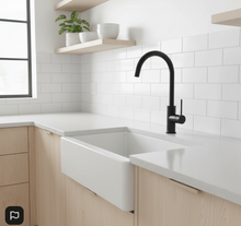 Load image into Gallery viewer, METHVEN Minimalist MK2 Sink Mixer Goose Neck Brushed Nickel / Black