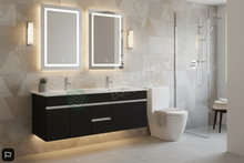 Load image into Gallery viewer, Vanity - Asron Series 1500mm Brown Double Ceramic Basin