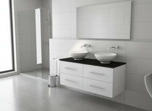 Load image into Gallery viewer, Double basins bathroom vanity cabinet with engeering stone top