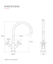 Load image into Gallery viewer, Dual handle cold and hot water mixer tap kitchen sink tap