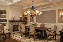 Load image into Gallery viewer, Decorative French Metal Uplighter Chandelier With Cream Frosted Shades