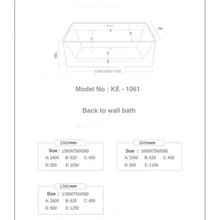 Load image into Gallery viewer, Bath Tub Display Special Acrylic Straight Single - Back To Wall