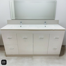 Load image into Gallery viewer, Vanity - Misty Series T1500F Double Basin White - 100% Water Proof
