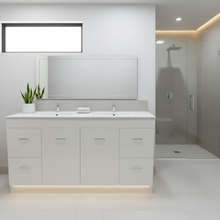 Load image into Gallery viewer, Vanity - Misty Series T1500F Double Basin White - 100% Water Proof
