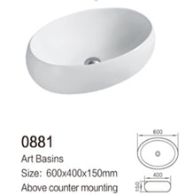 Load image into Gallery viewer, Counter Top Ceramic Basin 0881
