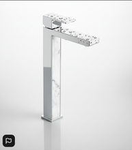 Load image into Gallery viewer, Aquatica Elements Vessel Mixer with Black/White Marble Trim
