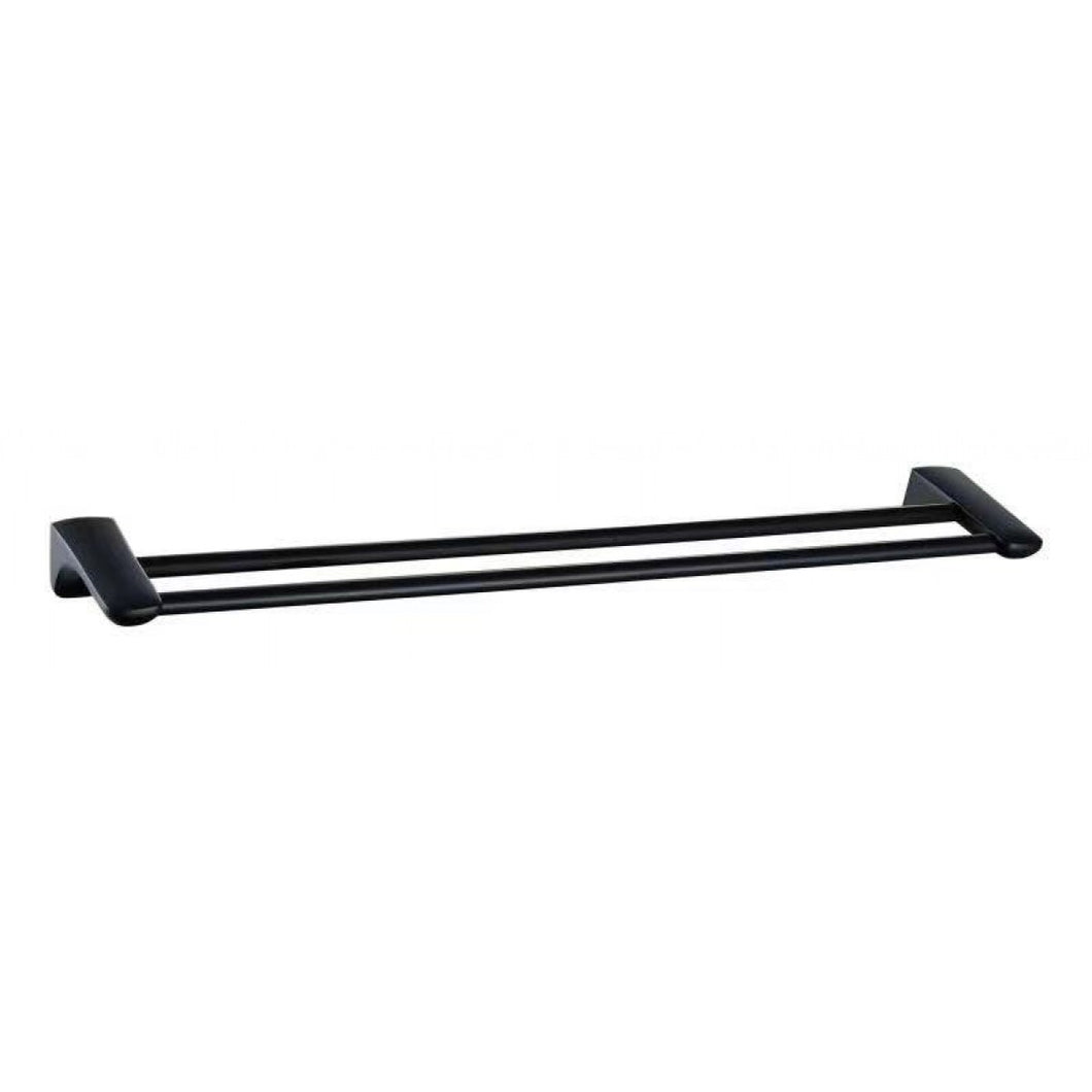 Towel Rail - Round Satin Black Series Double Bar