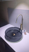 Load image into Gallery viewer, Modern Crystal Basin Wash Glass Sink - Black Glass
