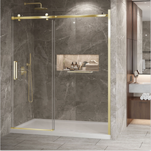 Load image into Gallery viewer, Shower Glass - Rock Series 2 Sides Frameless Glass RCM Golden Frame
