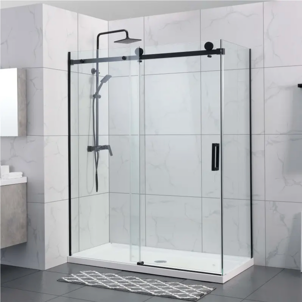 Shower Glass - Rock Series 2 Sides Frameless Glass RCM Black Frame