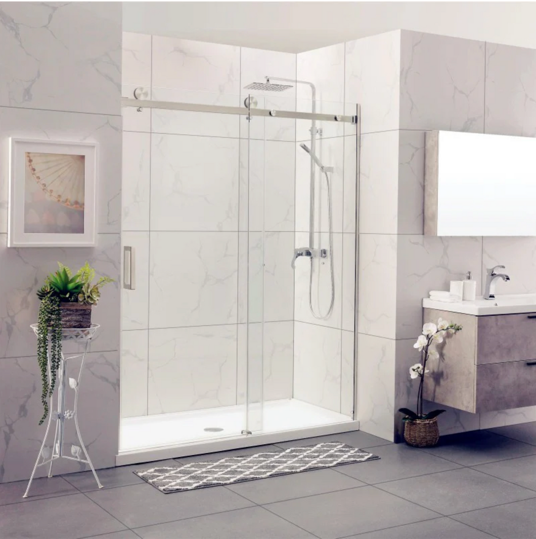 Shower Glass - Rock Series Sliding Door RCM Brushed Nickel  Frame