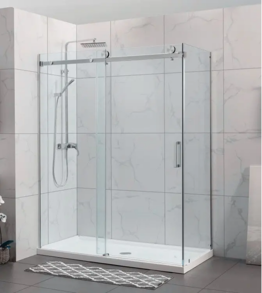 Shower Glass - Rock Series 2 Sides Frameless Glass RCM Brushed Nickel Frame