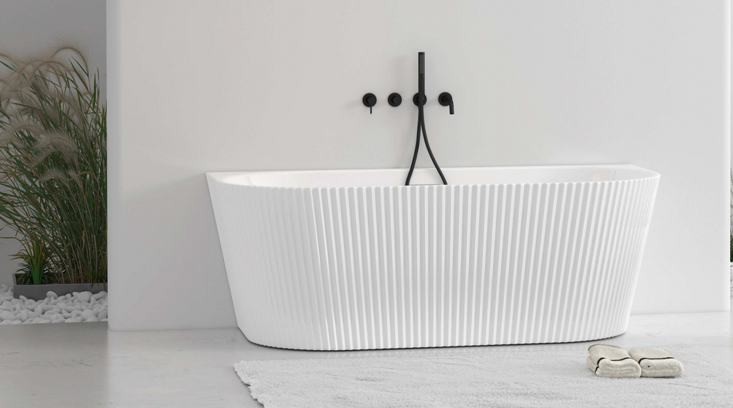 Freestanding Bath Tub Acrylic Back To Wall Curved