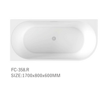 Load image into Gallery viewer, Freestanding Bath Tub Acrylic Back To Wall Curved
