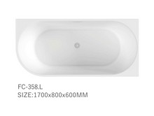 Load image into Gallery viewer, Freestanding Bath Tub Acrylic Back To Wall Curved
