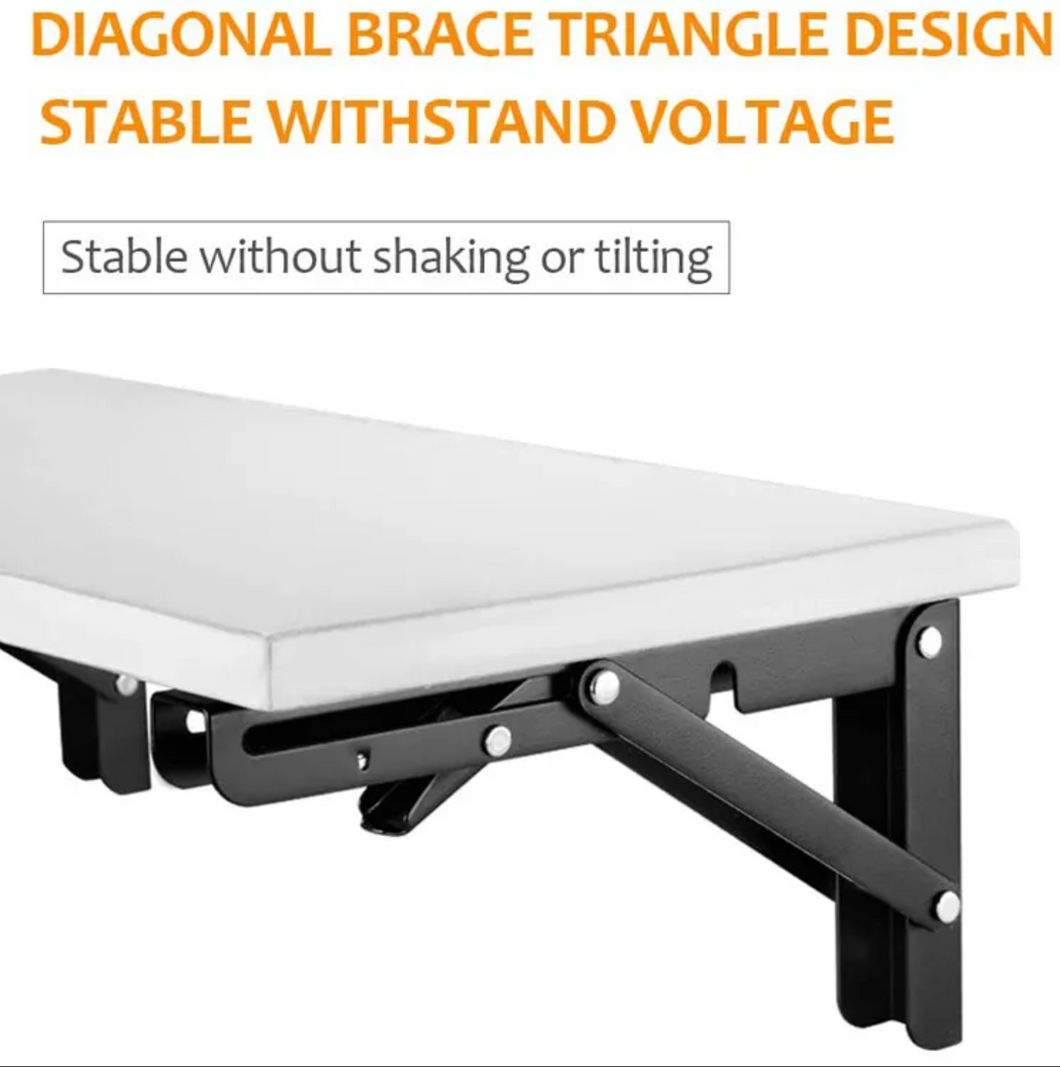 Folding table Wall Mounted Stainless Steel Folding Triangle Shelf Pair