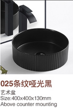 Load image into Gallery viewer, Counter Top Ceramic Basin 025 Black/ White
