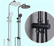 Load image into Gallery viewer, 2 In 1 Shower Combination Dual Hose Rain Metal Head - Black/Chrome
