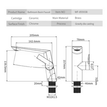 Load image into Gallery viewer, Brass Basin Faucet Single Handle Hole Black Chrome Bathroom Cold Hot Water Mixer
