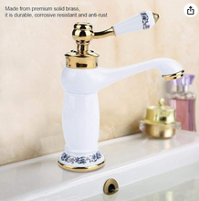 Load image into Gallery viewer, Vintage Floral Ceramic Single Handle Mixer Tap Cold Hot Water
