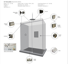 Load image into Gallery viewer, Shower sliding door kit bathroom sliding doors accessories shower glass door fittings
