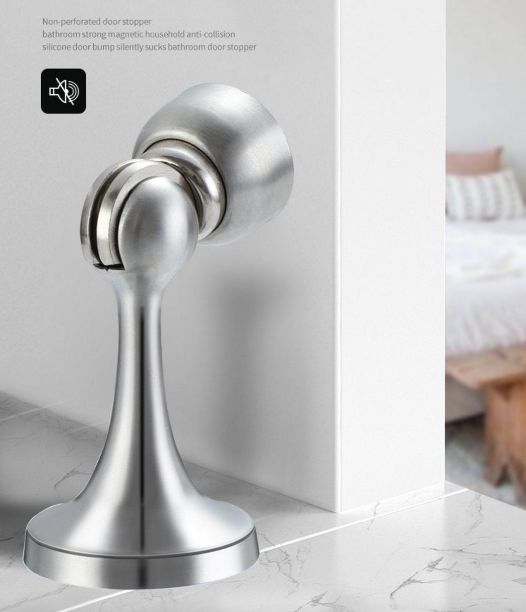 Door Stop With Screws - Stainless Steel