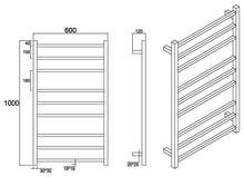 Load image into Gallery viewer, Heated Towel Rail Square 4/7/9 Bar - Black
