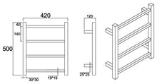 Load image into Gallery viewer, Heated Towel Rail Square 4/7/9 Bar - Black
