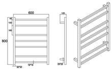 Load image into Gallery viewer, Heated Towel Rail Square 4/7/9 Bar - Black
