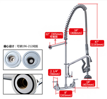 Load image into Gallery viewer, Pre Rinse Faucet Commercial Pull Down Brass Double Handles Pre Rinse Faucet - Wall Mount
