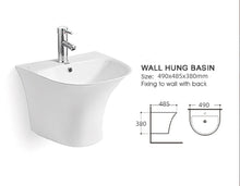 Load image into Gallery viewer, Hand Wash Basin White Ceramic Wall Hung Basin #405
