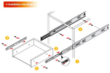 Load image into Gallery viewer, Drawer Rail Slide Rail Slideway Mute Three-Section Rail 25/30CM
