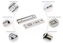 Load image into Gallery viewer, Drawer Rail Slide Rail Slideway Mute Three-Section Rail 25/30CM
