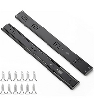 Load image into Gallery viewer, Drawer Rail Slide Rail Slideway Mute Three-Section Rail 30/35CM Black
