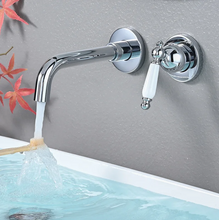 Load image into Gallery viewer, Retro Style Vintage Wall Mount Single Handle Chrome Bathroom Sink Faucet
