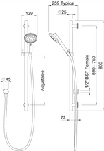 Load image into Gallery viewer, METHVEN TUROA SLIDE SHOWER - GOLD COLOUR
