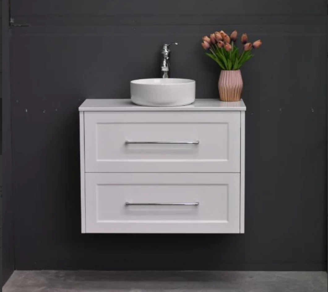White Shaker Style Vanity with Stone Top 900/1200mm
