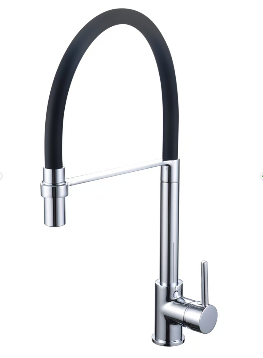 Countertop brass kitchen mixer tap with swivel spout