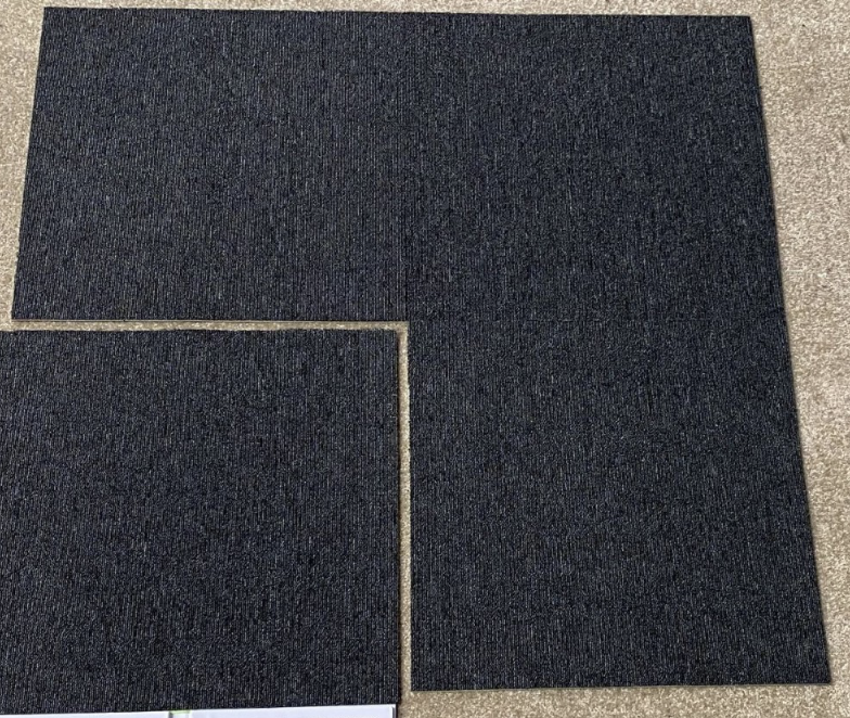 Polyvinyl Chloride Pvc Backing Pp Carpet Tile 50x50cm Black/Dark Grey