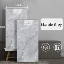 Load image into Gallery viewer, 10pcs of PVC marble grey wall tiles sticker  -30x60 cm
