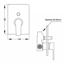 Load image into Gallery viewer, Aquatica Goccia Shower Mixer Bath Diverter Mains Pressure Chrome
