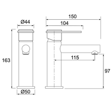 Load image into Gallery viewer, Aquatica Link Basin Mixer Brushed Nickel with Black Trim
