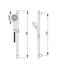 Load image into Gallery viewer, Aquatica Eco-Smarte Plus Multi Spray Handshower Set Chrome 795mm Long
