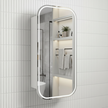 Load image into Gallery viewer, Frameless LED Shaving Cabinet Matte White 90cm x 60cm
