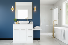 Load image into Gallery viewer, Misty White Style Freestanding Vanity with Stone Top 700/900m
