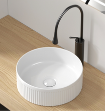Load image into Gallery viewer, Counter Top Round Fluted Basin 370mm #025
