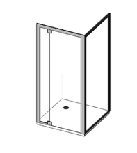 Load image into Gallery viewer, ZENITH SQUARE FRONT SHOWER BOX - with pivot hinged door - Black Frame
